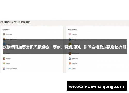 欧联杯附加赛常见问题解答:赛制、晋级规则、时间安排及球队资格详解 欧联杯附加赛常见问题解答:赛制、晋级规则、时间安排及球队资格详解